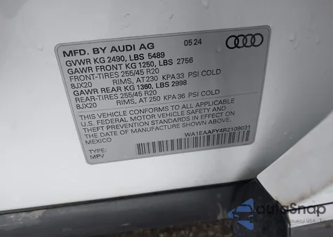 2024 Audi Q5 Premium Plus 45 Tfsi S Line Quattro z USA, uszkodzony, nr VIN WA1EAAFY4R2109031